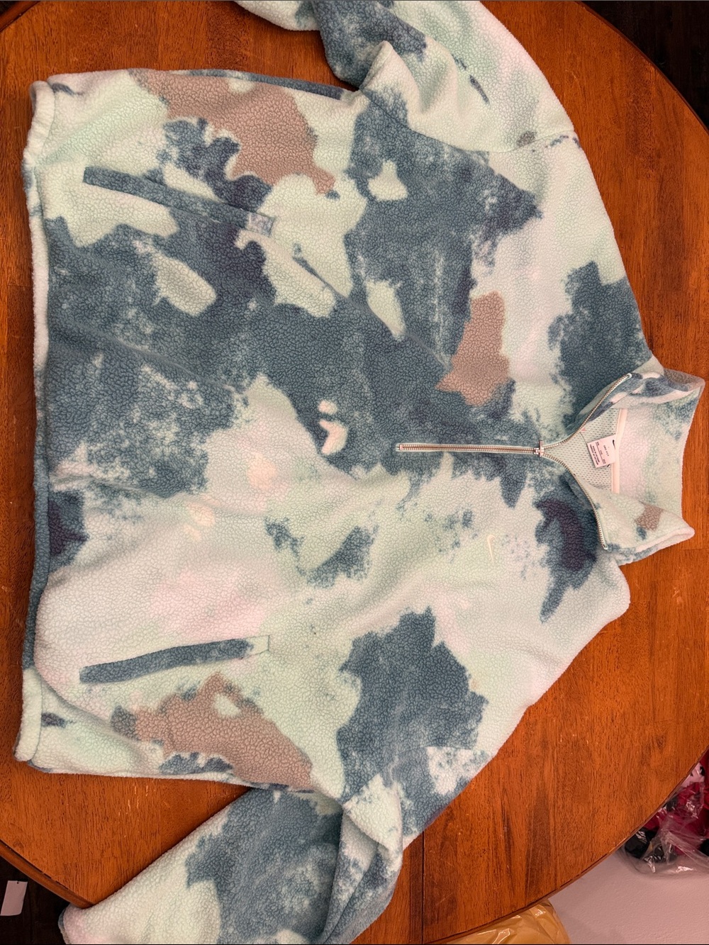 Nike Therma-FIT Fleece Jacket HV3541-345 Camouflage Blue Mens XXL 1/2 Zip New